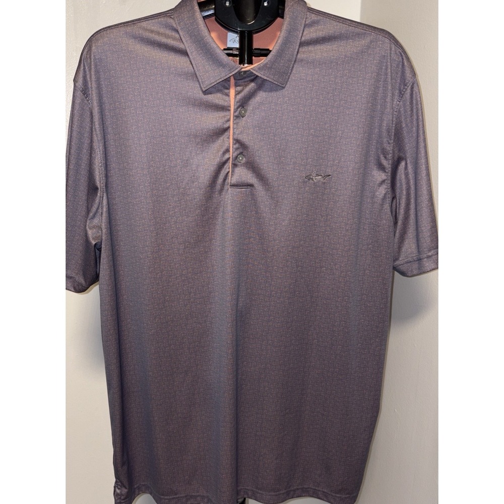 Greg Norman PlayDry Men's XXL Purple Golf Polo Shirt Polyester Classic Fit